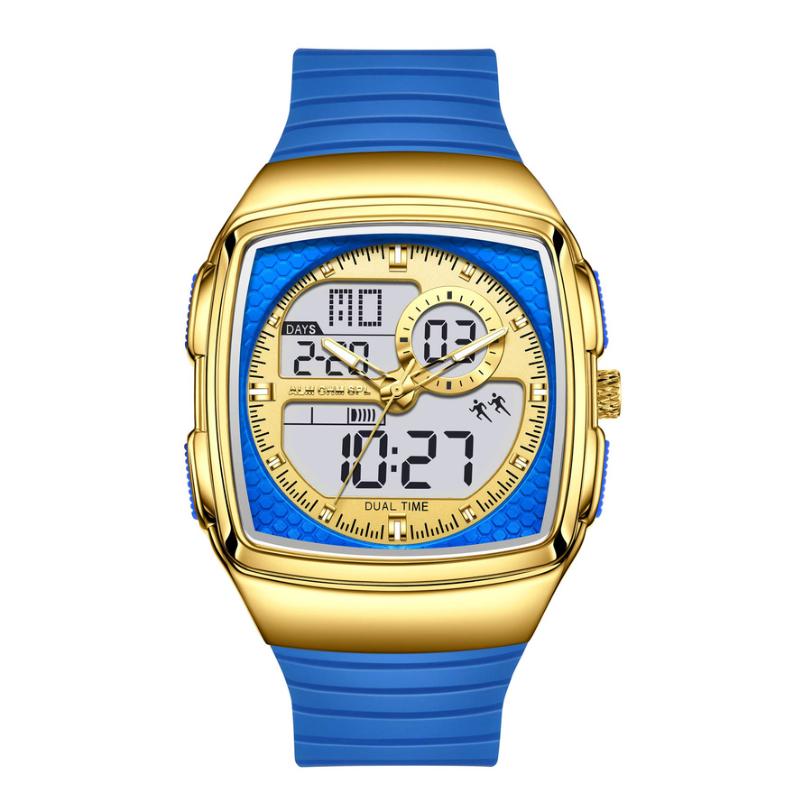 FOXBOX Digitaluhr, Quarz, Silikon, Gold, Bicolor, Herren - Bild 5