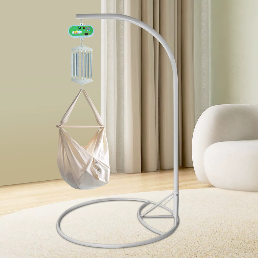 Elektrische Baby-Federwiege mit Controller-Motor und Timer in Weiß, belastbar bis 19 kg - Bild 1