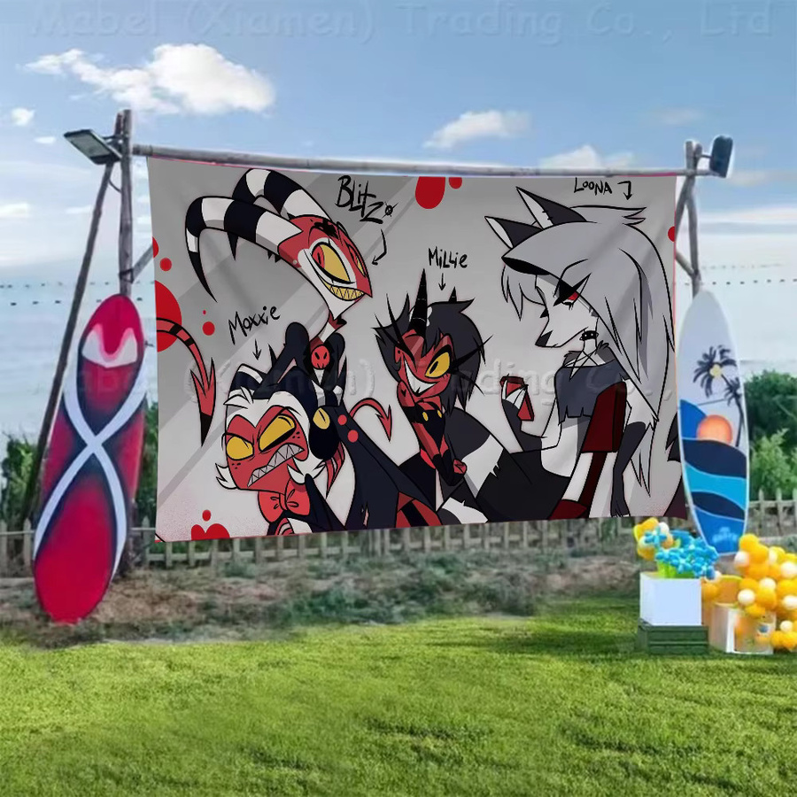 Rastar Hängeflagge Helluva Boss, rechteckiges Textil-Banner in Multicolour, Breite: 50 cm, Höhe: 50 cm - Bild 4