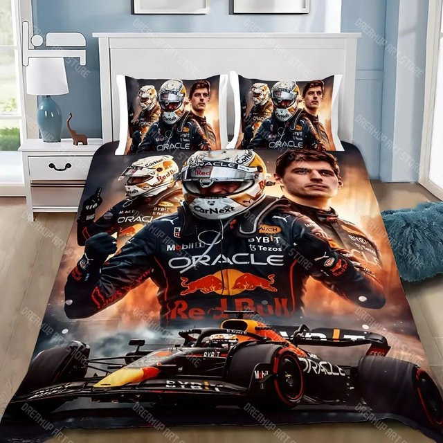 Bettwäscheset mit Lando Norris Motiv bestehend aus Bettbezug und Kissenbezug, Mehrfarbig, Material Mikrofaser Polyester, B/H: 135 x 200 cm - Bild 1