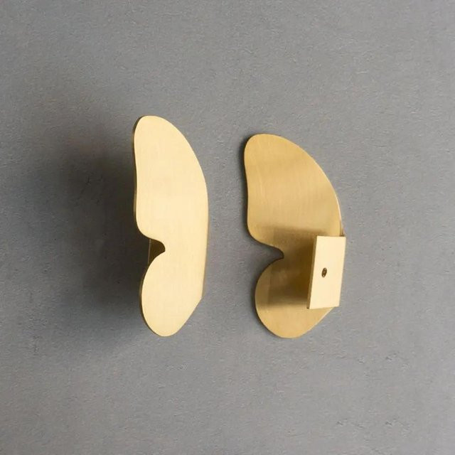 YULIN Schmetterling Möbelgriff aus Messing in Gold mit gebürstetem Finish für Kleiderschränke und Schubladen - Bild 1