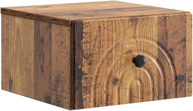 vidaXL Wandmontierter Nachttisch aus Altholz in Braun, B/T/H: 33 x 34,5 x 20 cm - Bild 1