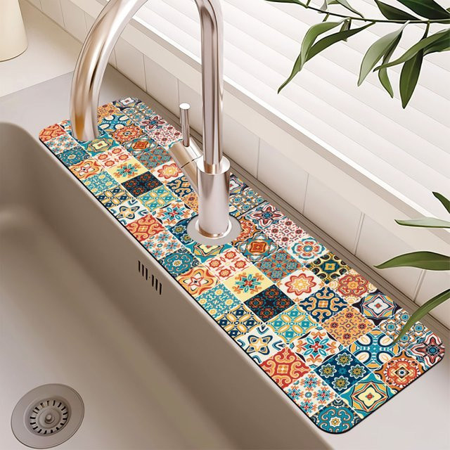 VIKAMA Bohemian Feng Shui Wasserhahnmatte für Küche und Bad in Multicolour - Bild 1