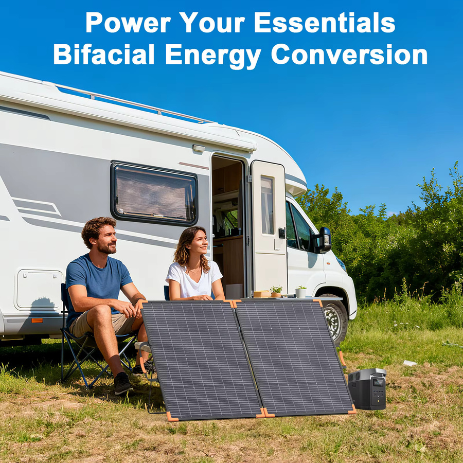 MHPOWOS Bifaziales Solarmodul 200W/400W Faltbares Solarladegerät Wasserdicht für Camping, Wohnmobil und Notfallversorgung - Bild 4