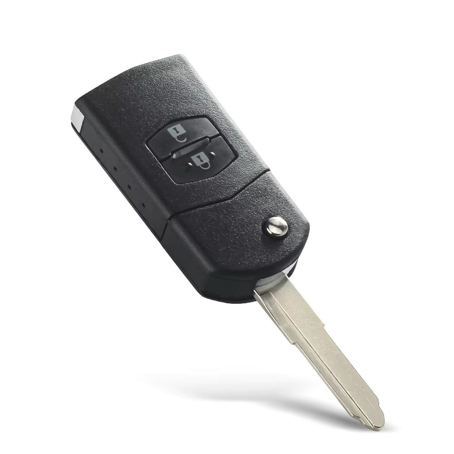 Keyyou Faltbare Flip-Fernbedienung Autoschlüssel Shell Case mit 3 Tasten für Mazda 3 5 6 in Schwarz - Bild 3