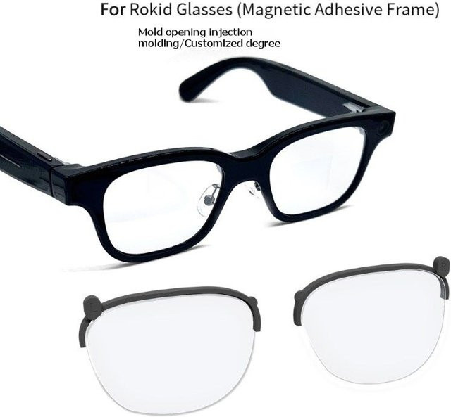 Rokid Smartglasses, halbrandlos, rectangular, black - Bild 1