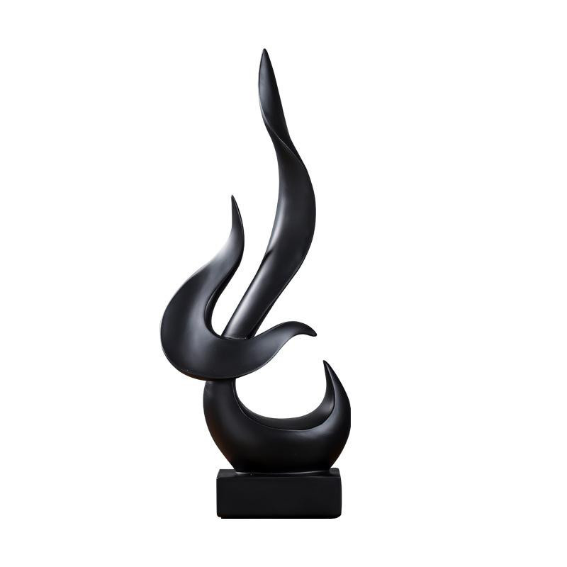 Moderner Flammen-Deko-Objekt Tischdeko in Schwarz oder Weiss mit abstraktem Design aus Harz und Kunststoff - Bild 2