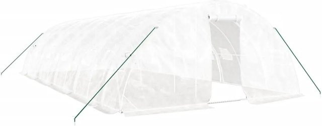 Furnicato Gewächshaus mit Stahlrahmen in Weiß, Fläche: 50 m², B/T/H: 10 x 5 x 2,3 m - Bild 1