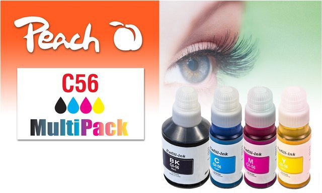 Peach C56 Druckerpatronen Set für Canon Maxify GX 6050, GX 7050 und GX 7055, ersetzt Canon GI-56, 4er Pack Multicolor - Bild 1