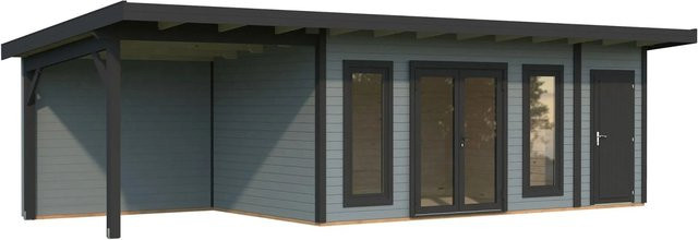 Palmako Holz-Gartenhaus Aurelia Pultdach in Grau und Anthrazit mit Boden und moderner Optik B: 889 cm, T: 300 cm, H: 264 cm - Bild 1