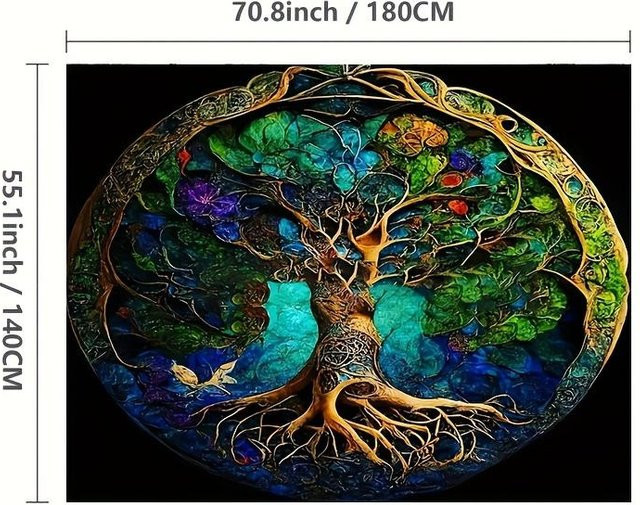 VIKAMA Tischdecke mit grafischem Muster in Multicolour, wasserabweisend und pflegeleicht, B/B: 100 x 160 cm - Bild 1