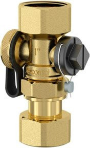 Flamco Kappenventil FlexControl Rp 1xG 1 F in Messing mit Überwurfmutter, Farbe: Gold/Brushed Brass - Bild 1