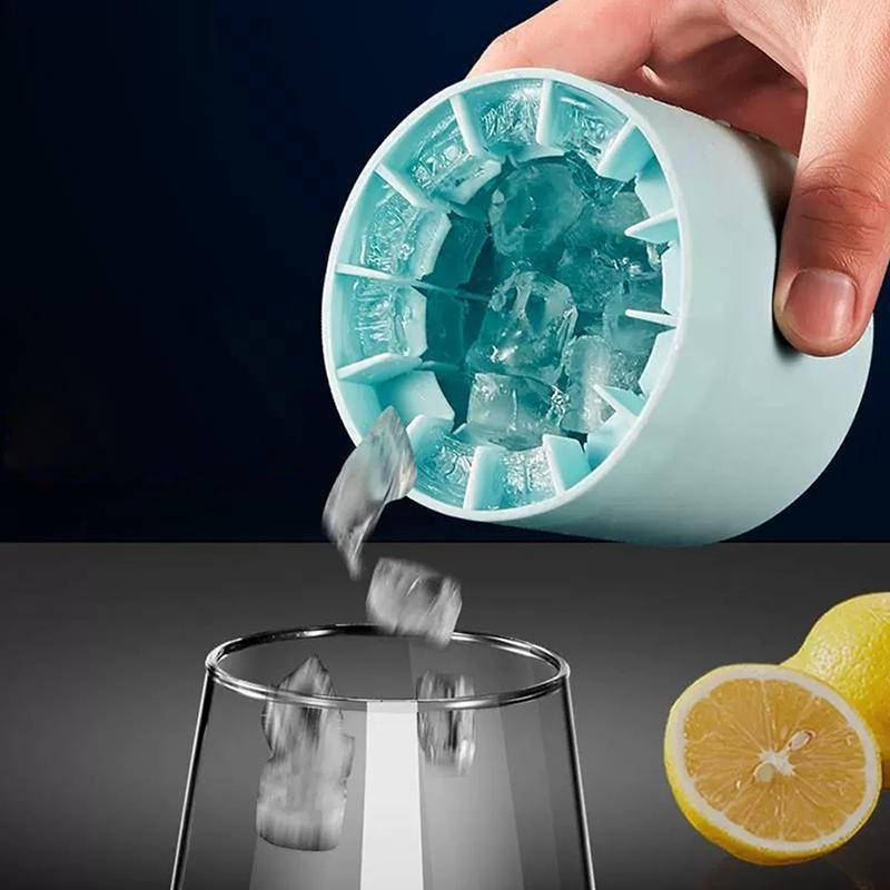 Silikon Eiswürfelform in Zylinderform für Whiskey und Cocktails, Blau - Bild 2