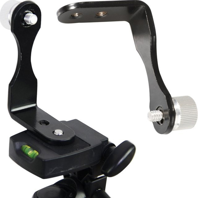 Lousxy L-Typ Metall Stativadapter in Schwarz zur Halterung von Ferngläsern und Teleskopen - Bild 1
