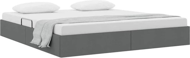 vidaXL Aufbewahrungsbett mit Matratze in Dunkelgrau, B/T: 180 x 200 cm - Bild 1