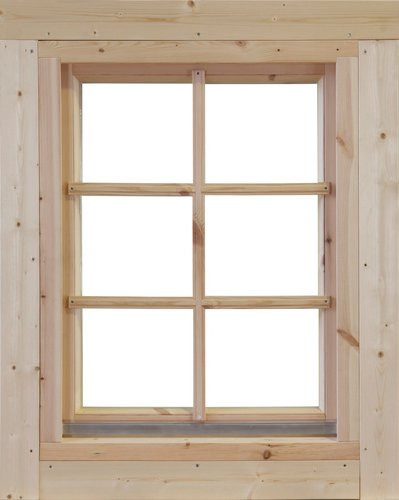 WOLFF FINNHAUS Einzelfenster Marit aus Leimholz für Gartenhäuser in Braun - Bild 1