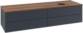 V&B Waschtischunterschrank Antao mit Frontstruktur und Beleuchtung, Farbe: Weiß lackiert, B/T: 160 x 50 cm - Bild 1