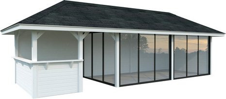 PALMAKO Pavillon Bianca aus lackiertem Fichtenholz in Weiss, B/T/H: 960 x 384 x 319 cm - Bild 1