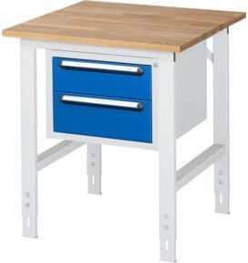 Rau Arbeitstisch Tom KM03 höhenverstellbar, Farbe: Weiß, B/T/H: 75 x 80 x 76-108 cm - Bild 1