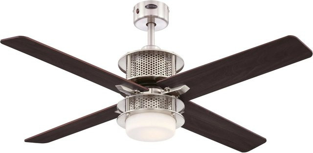 WESTINGHOUSE Deckenventilator Oscar mit LED Beleuchtung und Fernbedienung, Silber Matt, Durchmesser: 122 cm - Bild 1