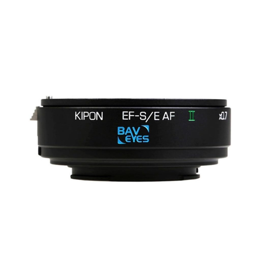 KIPON Baveyes AF-Objektivadapter für Canon EF/EF-S auf Sony E-Bajonett mit 0,7x Brennweitenvergrößerung, Schwarz - Bild 3