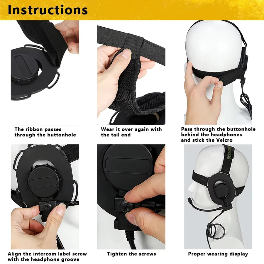 Bowman Elite II Outdoor Taktisches Headset mit U94 PTT Mikrofon für Kenwood und Baofeng UV-5R Funkgeräte - Bild 3