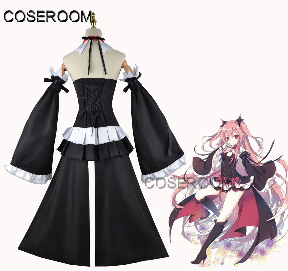 COSEROOM Seraph Of The End Krul Tepes Cosplay Kostüm Perücke, Schwarz - Bild 4
