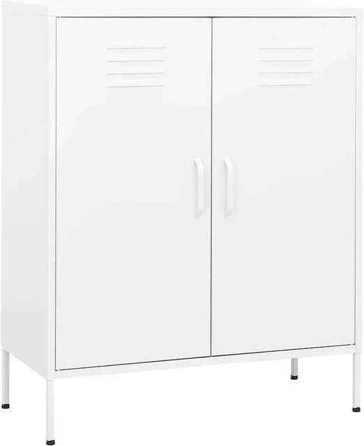 DELUKE Sideboard KEVI Metallschrank aus Stahl in Weiß, B/T/H: 80 x 35 x 101,5 cm - Bild 1
