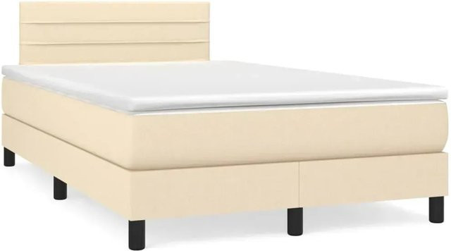 vidaXL Boxspringbett Hybrid mit Matratze Beige B/T/H: 120 x 200 x 88 cm - Bild 1