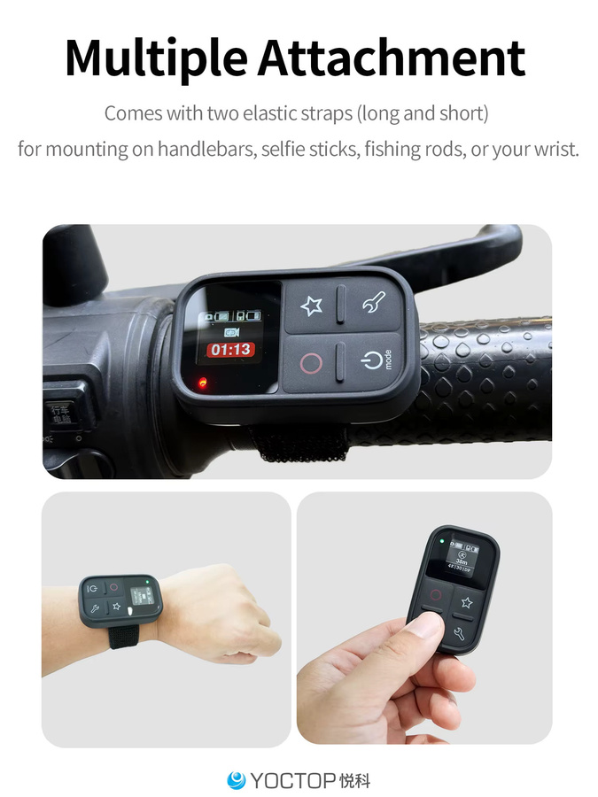 Wasserdichte Bluetooth-Fernbedienung für Insta360 Sportkameras in Schwarz, kompatibel mit Insta360 X2, X3, X4, GO3, G03S und Ace Pro - Bild 5