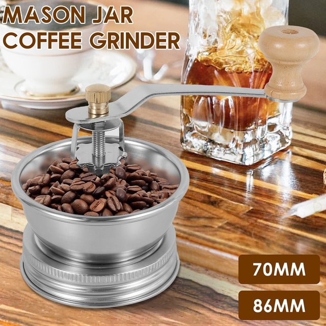Willstar Handkaffeemühle aus Edelstahl in Silber mit einstellbarem Mahlgrad für Kaffee, Gewürze und Getreide - Bild 1