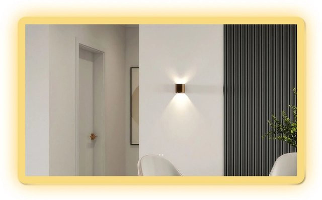 Aica Sanitär Badspiegel mit LED Beleuchtung und Sensor-Schalter, dimmbar, CCT Neutral-Warm-Kaltweiß, B: 160 cm, H: 80 cm - Bild 1
