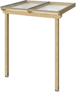 Skanholz Vordach Anklam Pultdach aus Fichten-Leimholz mit Polycarbonat-Doppelstegplatten in Natur, Breite: 220 cm, Tiefe: 174 cm, Höhe: 100 cm - Bild 1