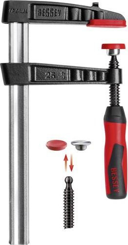 Bessey Temperguss-Schraubzwinge TG-2K in Schwarz mit 2K-Griff, Spannweite: 1000 mm, Öffnungsbreite: 175 mm - Bild 1