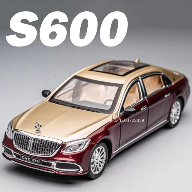 MAKEDA S600 62S Automodell, Maßstab 1:24, Metalldruckguss, mit Licht und Sound - Bild 1