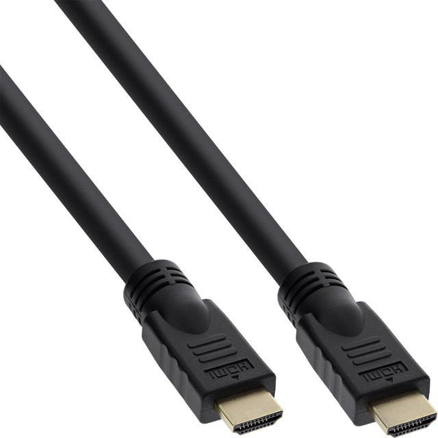 InLine HDMI High Speed Kabel mit Ethernet in Schwarz und Gold, Länge: 5 m - Bild 1