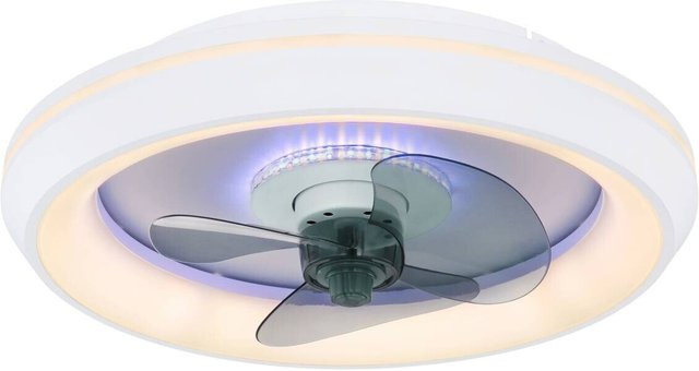 Globo LED-Deckenventilator Joey 2-flammig Weiß, Höhe: 13,5 cm, Durchmesser: 48 cm - Bild 1