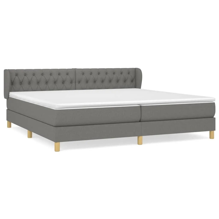 vidaXL Boxspringbett Hybrid mit Matratze Dunkelgrau B/T: 200 x 200 cm - Bild 2