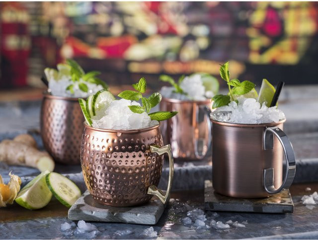 APS Moscow Mule Becher aus Edelstahl mit gehämmerter Oberfläche, Kupfer, 500 ml - Bild 1