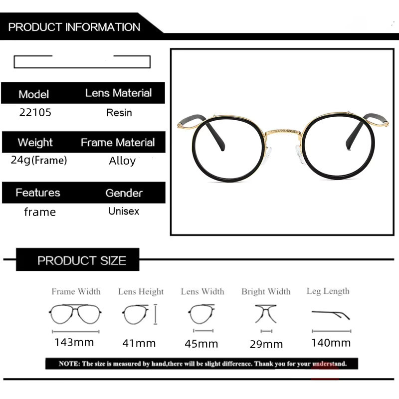 LOERHUNAR Korrektionsbrille, Rund, Vollrand, Metall, Unisex, Anti-Blaulicht - Bild 2