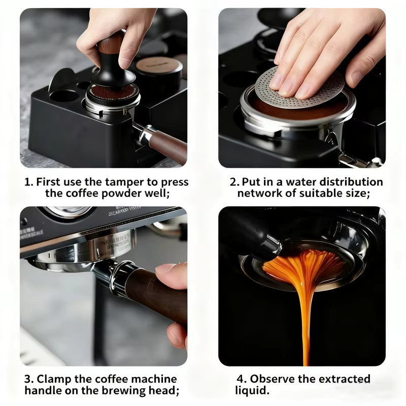 Wiederverwendbarer Kaffee-Puck-Bildschirm aus Edelstahl 304 in Silber, doppelschichtiger Feinfilter für professionelles Espresso-Zubehör, Durchmesser: 51 mm, 53 mm oder 58 mm - Bild 4