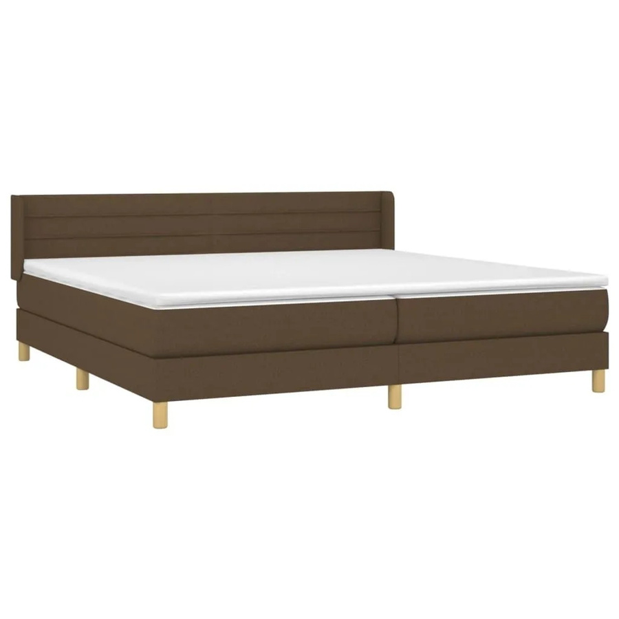 vidaXL Boxspringbett mit Matratze Dunkelbraun Hybrid-Konstruktion mit Taschenfederkern B/T/H: 200 x 200 x 78 cm - Bild 2