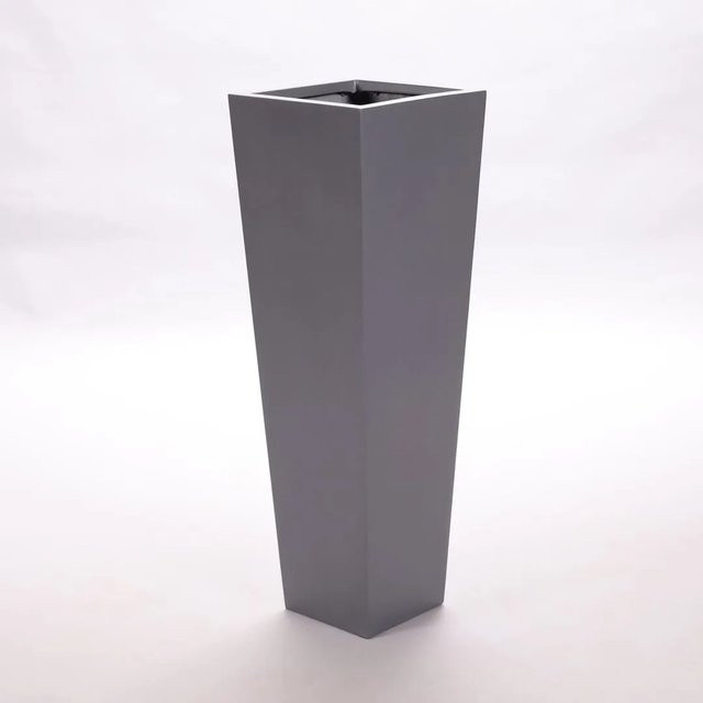 Elegant Einrichten Pflanzkübel Säule konisch aus Fiberglas in Anthrazit-Metallic, B/T/H: 38 x 38 x 100 cm - Bild 1