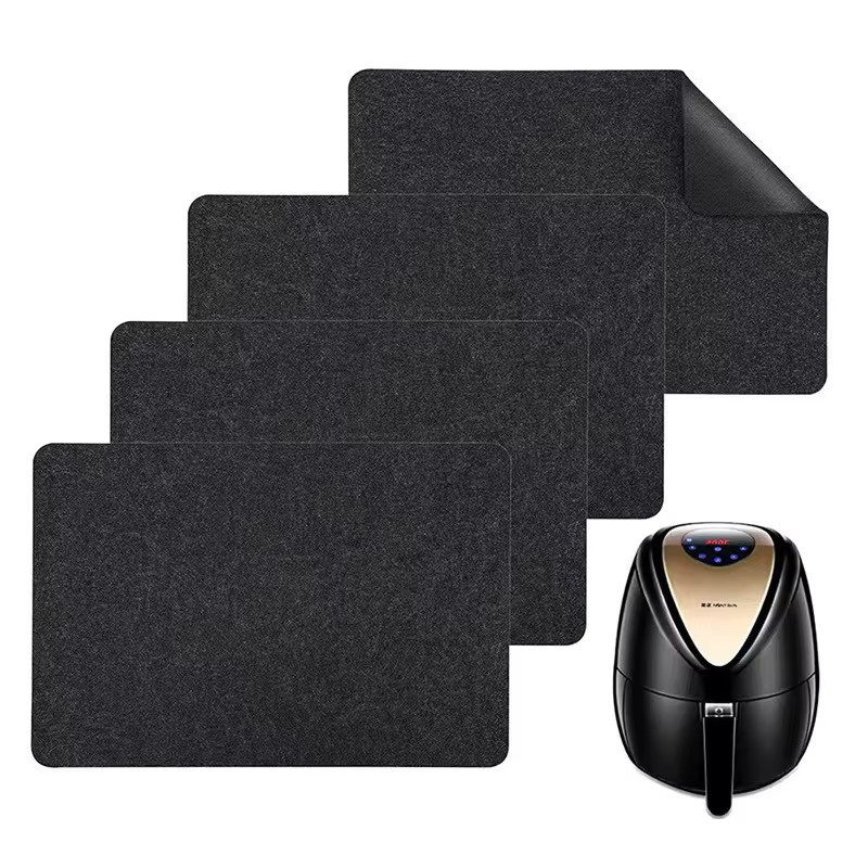 Hitzebeständige und rutschfeste Thekenmatte von HNKMP als Arbeitsplattenschutz für Luftfritteusen und Kaffeemaschinen, rechteckig, B/T: 44,0 x 30,0 cm - Bild 3