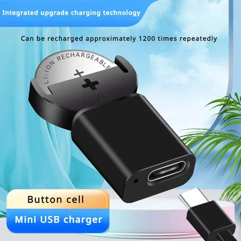 KAFNHCKA USB Typ-C Schnellladegerät für Li-Ionen Knopfzellen LIR2032 LIR1632 LIR2025 LIR2016 LIR2032H in Schwarz - Bild 2