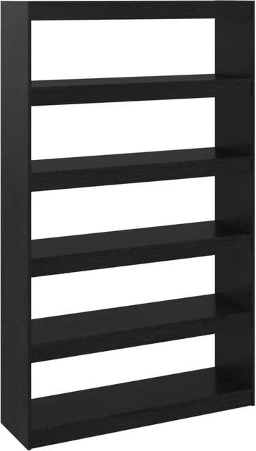 vidaXL Bücherregal und Raumteiler aus Massivholz Kiefer in Schwarz, B/T/H: 100 x 30 x 167,5 cm - Bild 1