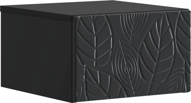 vidaXL Wandmontierter Nachttisch in Schwarz, minimalistisches Design, B/T/H: 49 x 34,5 x 20 cm - Bild 1