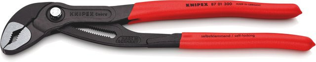Knipex Cobra Hightech Wasserpumpenzange aus Chrom-Vanadium-Stahl in Grau und Rot, Länge: 300 mm - Bild 3
