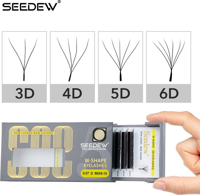 SEEDEW W-Form Wimpernverlängerungen, Black, Natürlich - Bild 1