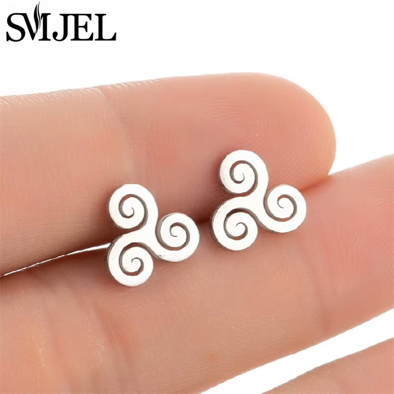SMJEL Ohrstecker Edelstahl, Silber, Unisex - Bild 2